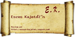 Eszes Kajetán névjegykártya